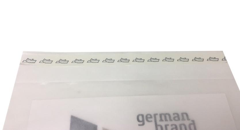 Klebestreifen Sicherheitshülle aus Papier semi transparent