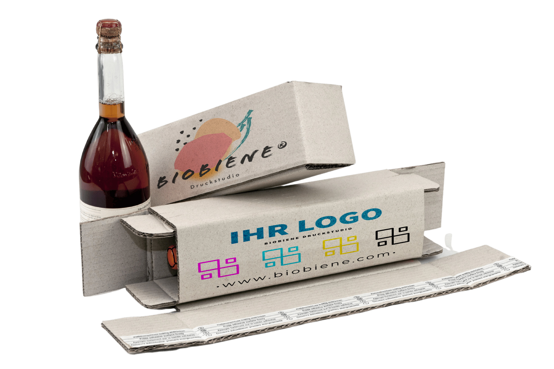 Flaschenverpackung mit Logo