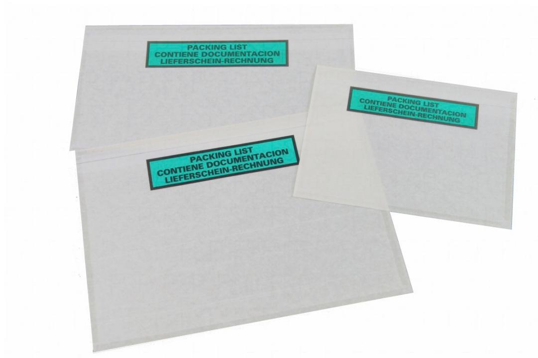 Dokumententaschen mit Rechnungshinweis versch. Größen