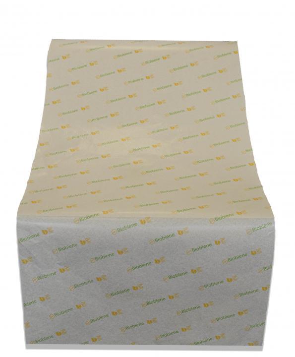 Graspapier Packpapier 500mm x 500m 40g/m² Rolle mit Biobiene® Bedruckte