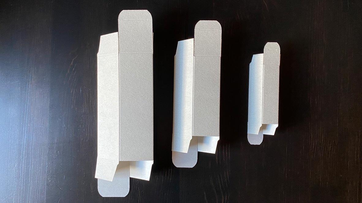 Faltschachtel aus Graskartonage 50 x 50 x 160 mm