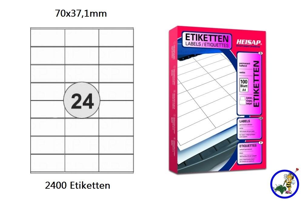 Papier-Etiketten 70x37,1mm DIN A4 