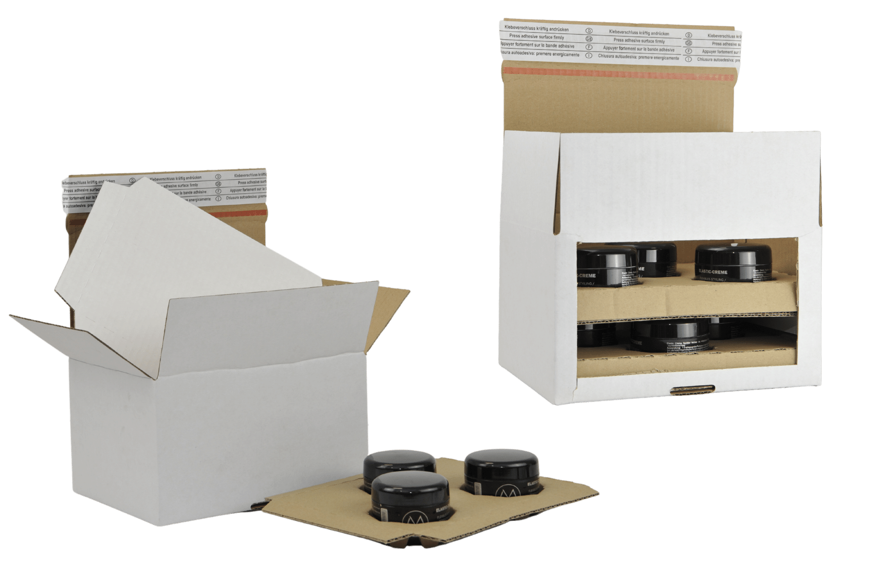 Karton Inlay für Flaschen, Tiegel, Gläser  und weitere zerbrechliche Waren