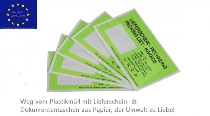 Papier Lieferscheintaschen