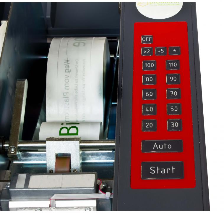 Nassklebebandmaschine Klebeband + Bedienfeld