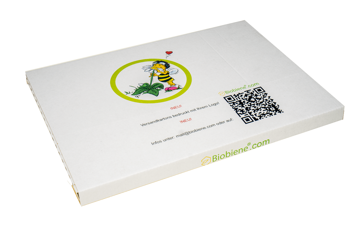 Großbriefkarton weiß mit Druck 30,5x21,5x1,4cm