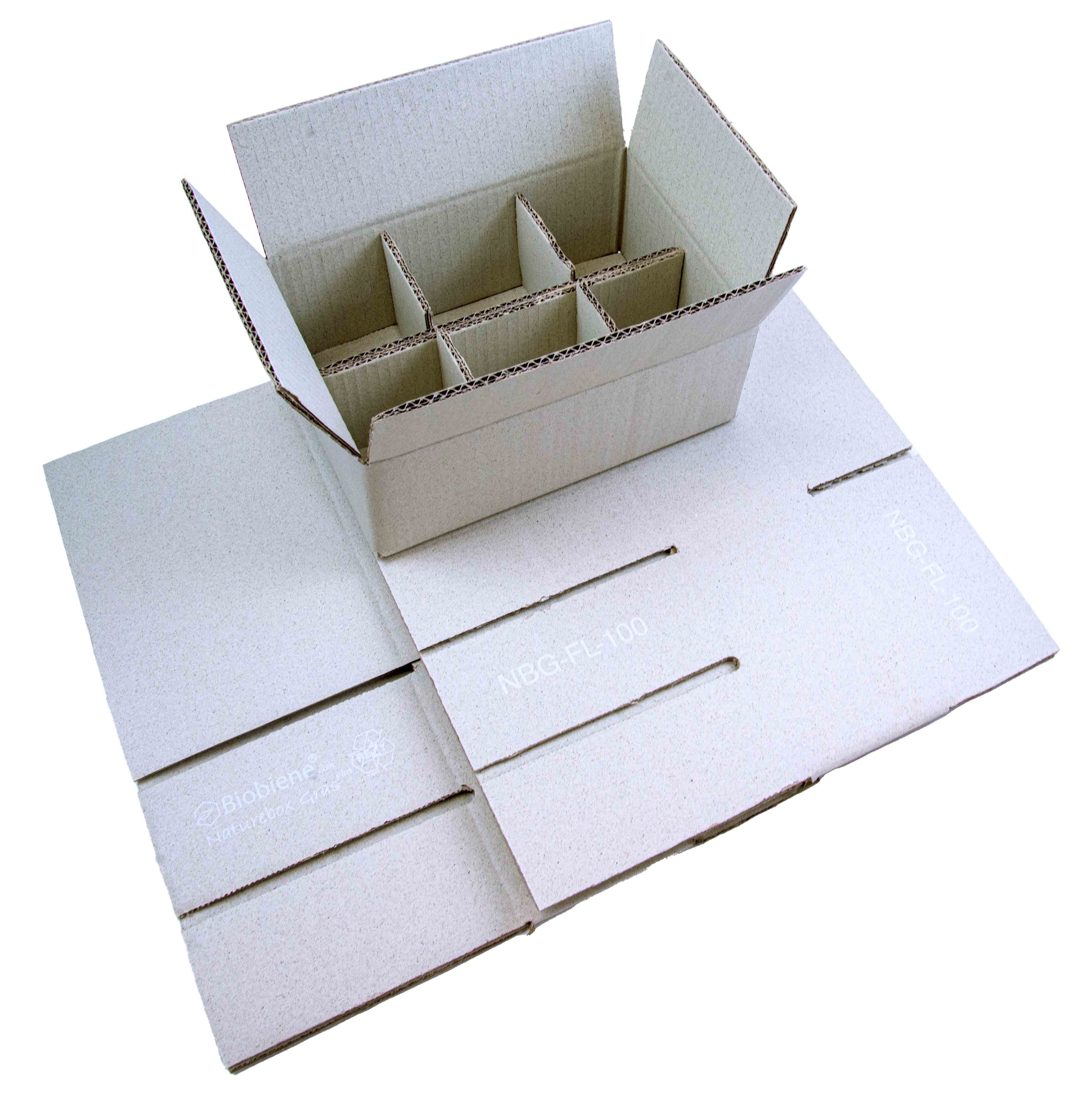 Naturebox® Klappenstegkarton mit Gefache im Boden