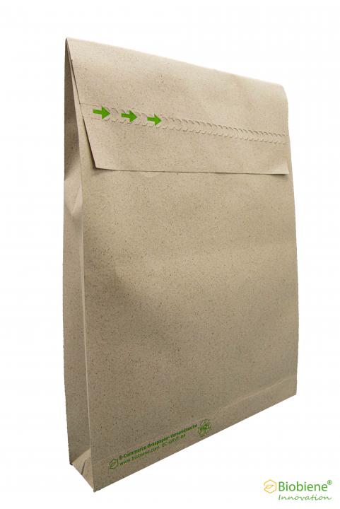 Nachhaltige Graspapier Versandtasche für den Onlinehandel