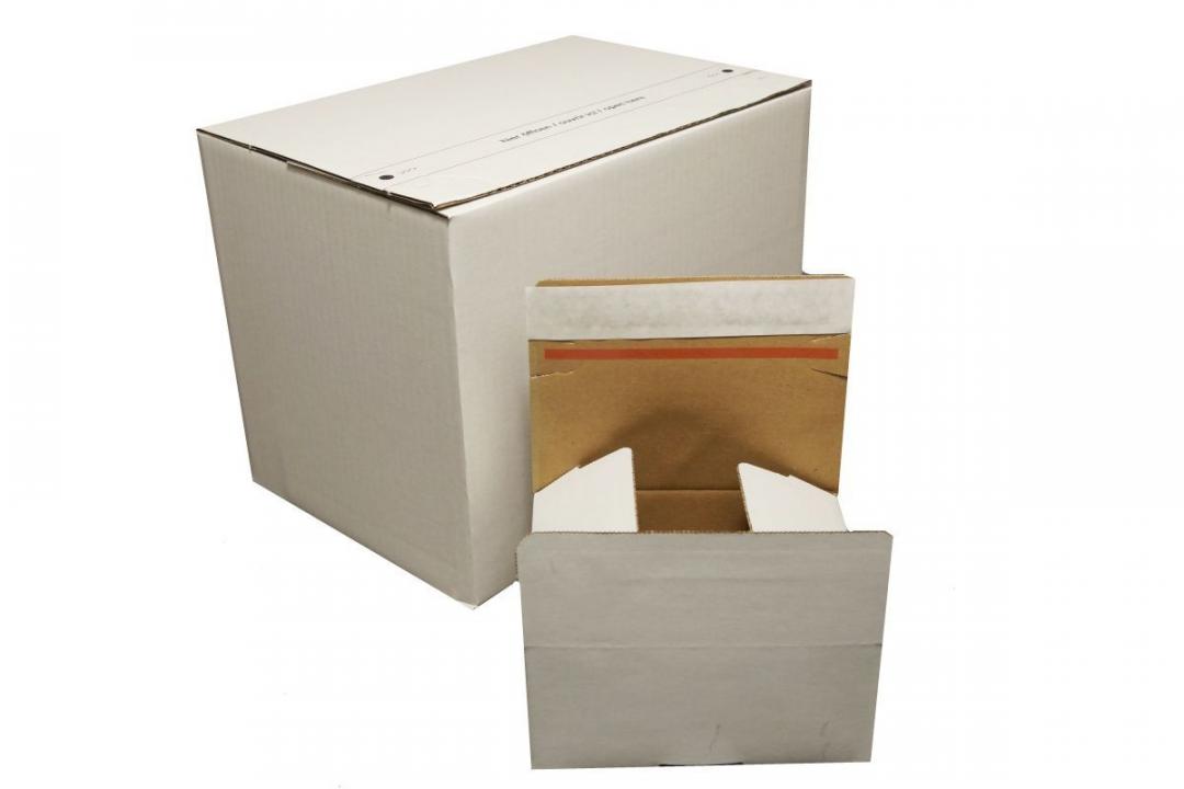 Bedruckte Automatikbodenkartons mit Selbstklebeverschluss