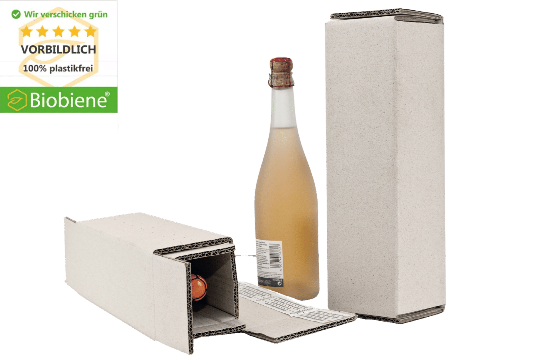 Flaschenkarton mit Biobiene® Umweltsiegel