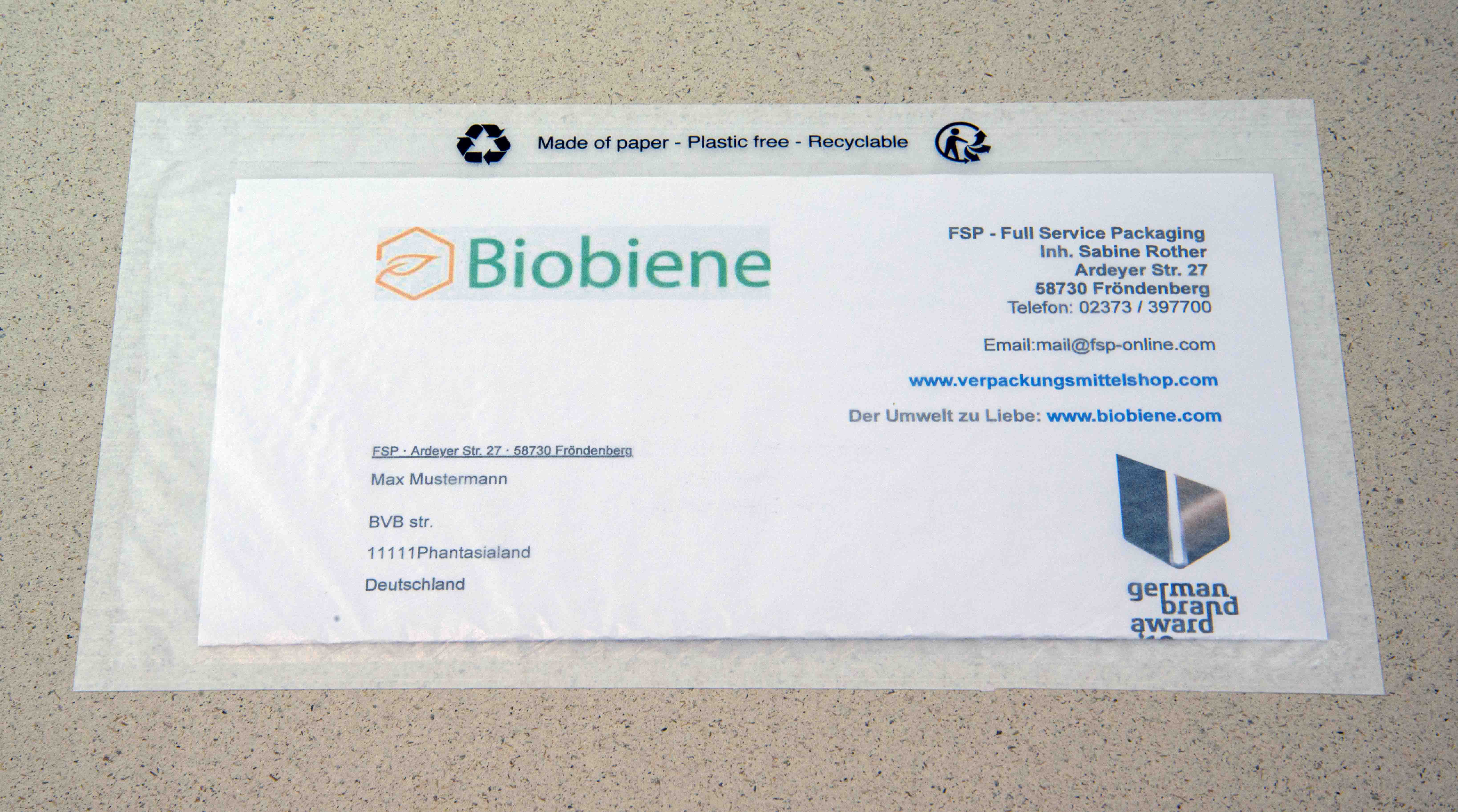 Dokumententasche transparent - plastikfrei