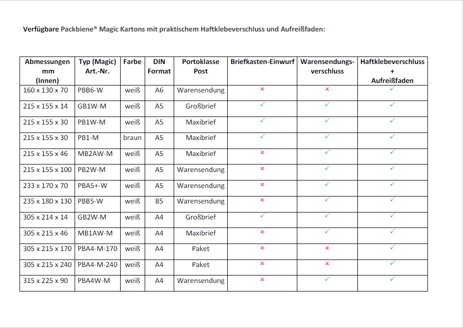Großbriefkarton  305x215x14mm Packbiene®Magic