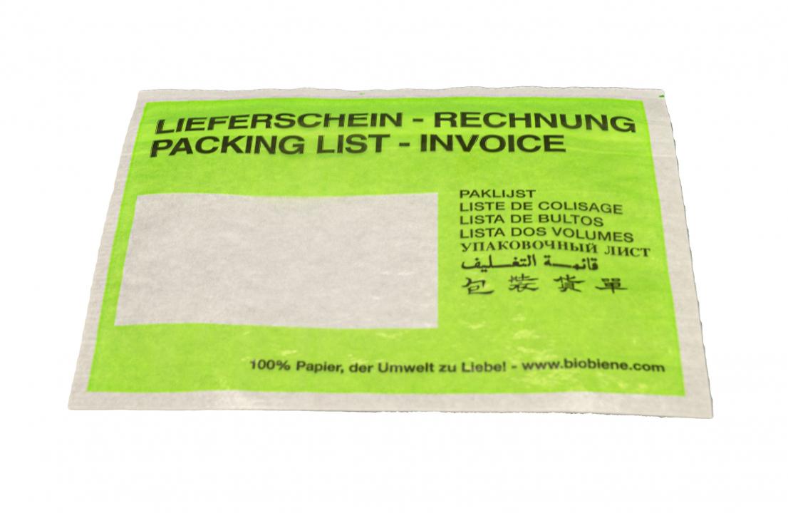Lieferschein-Tasche aus Papier