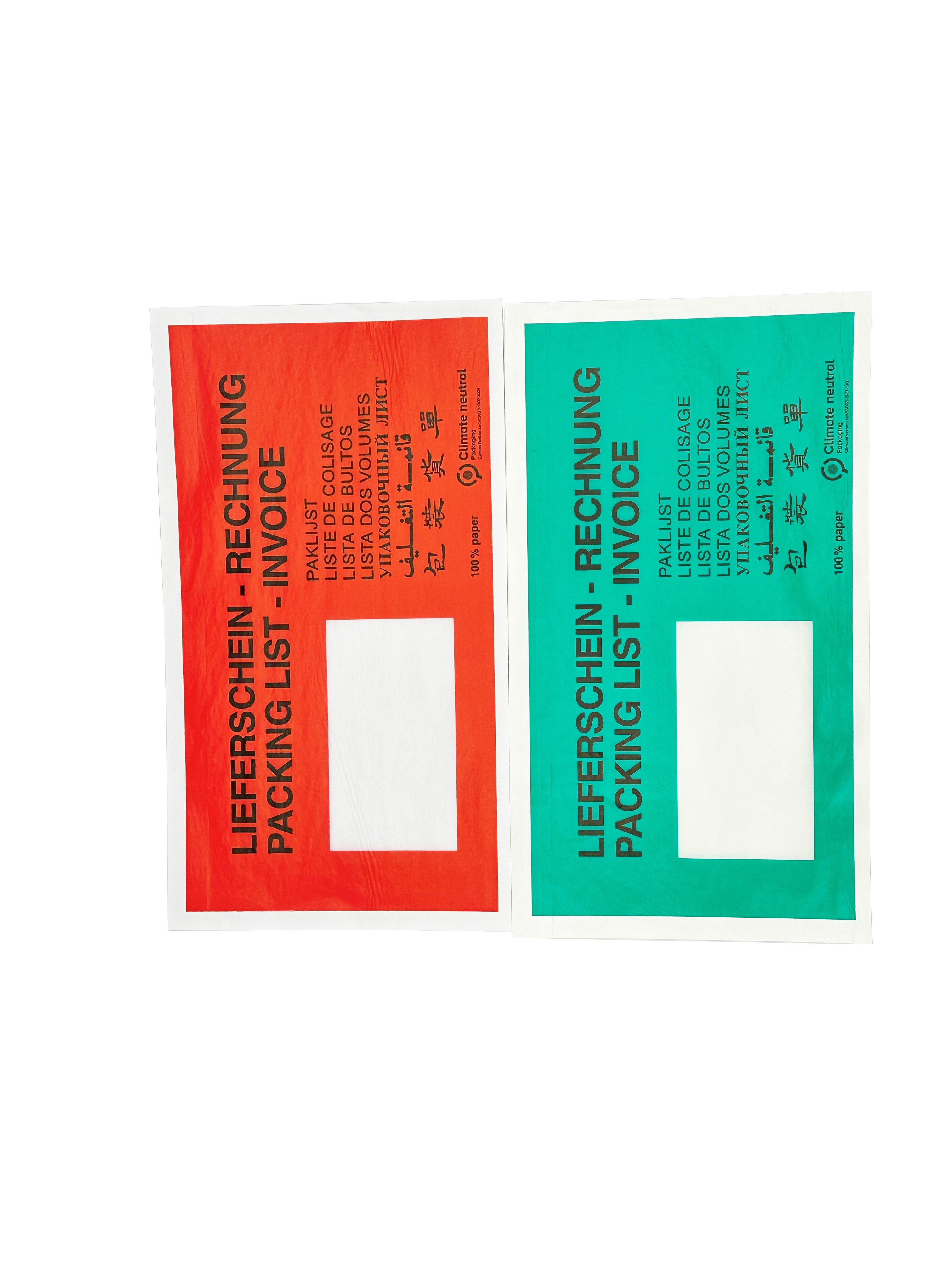 ECOLINE_Versandmaterial_Lieferscheintasche_Papier_dunkelgrün_und_rot_DIN_Lang