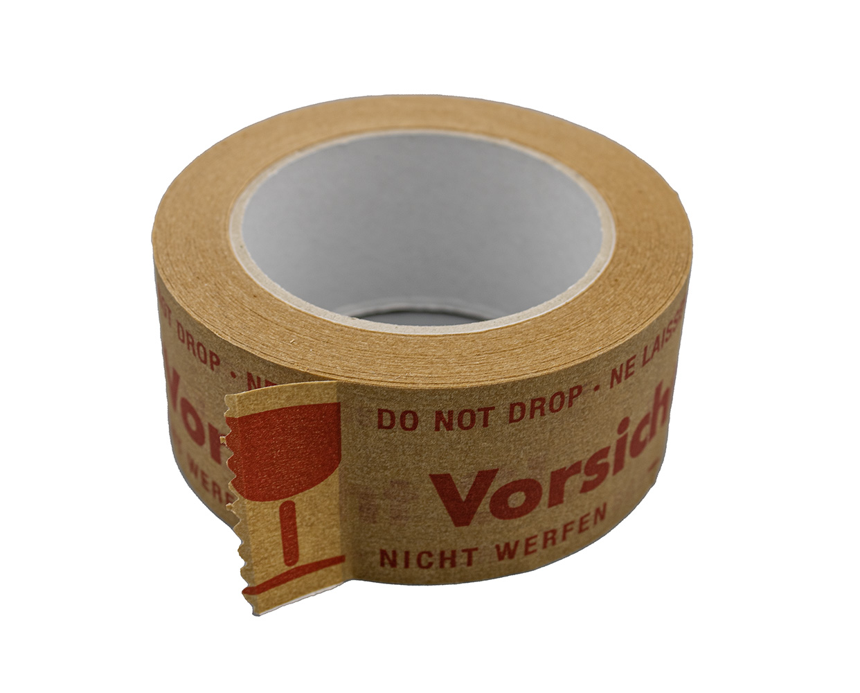 ECOLINE_Verpackungsmittel_Braunes-Packband_50mmx50m_aus-PAPIER_Vorsicht-GlasAufdruck
