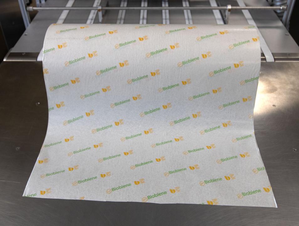 Graspapier Packpapier 500mm x 500m 40g/m² Rolle mit Biobiene® Bedruckte