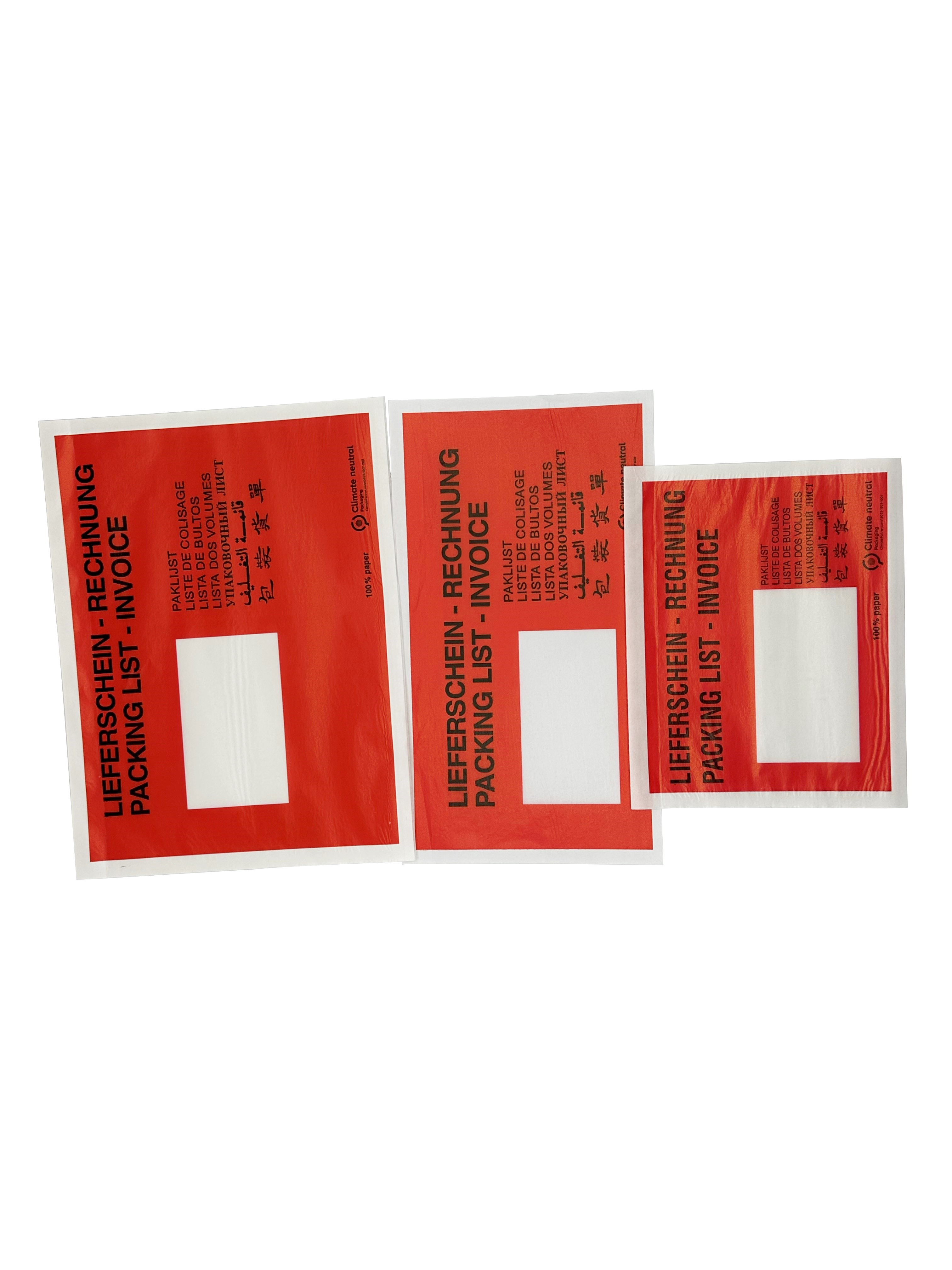 ECOLINE_Versandmaterial_Lieferscheintasche_Papier_rot_DIN_Lang_verschiedene_Größen