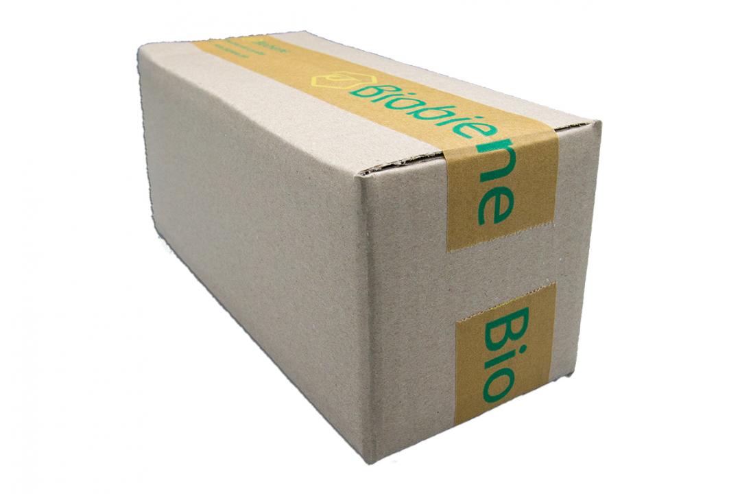 Einwellig Karton 250x100x100 Braun mit Biobiene Kleberband