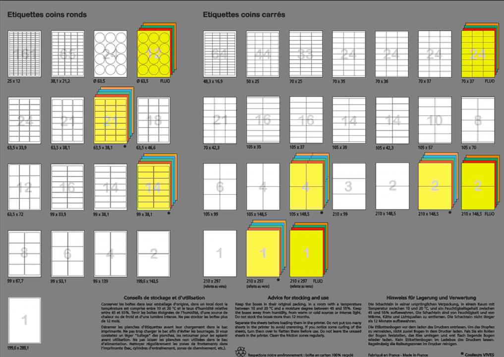 Druckeretiketten, Etiketten 210x148,5mm DIN A4 Label (1 Pckg. á 100 Blatt)