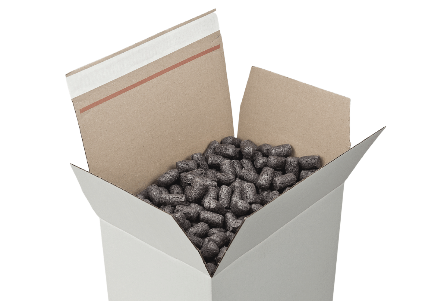 Karton gefüllt mit Verpackungschips