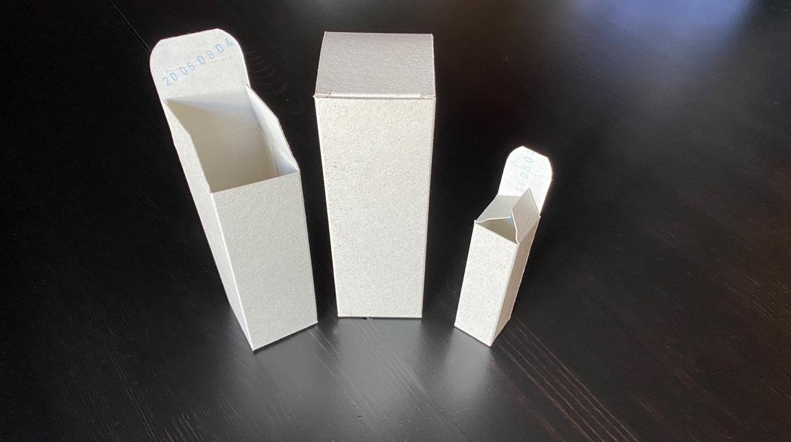 Faltschachtel aus Graskartonage 50 x 50 x 160 mm