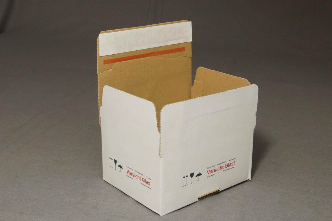 Kartonagen mit Aufdruck "Vorsicht Glas" 160x130x70mm