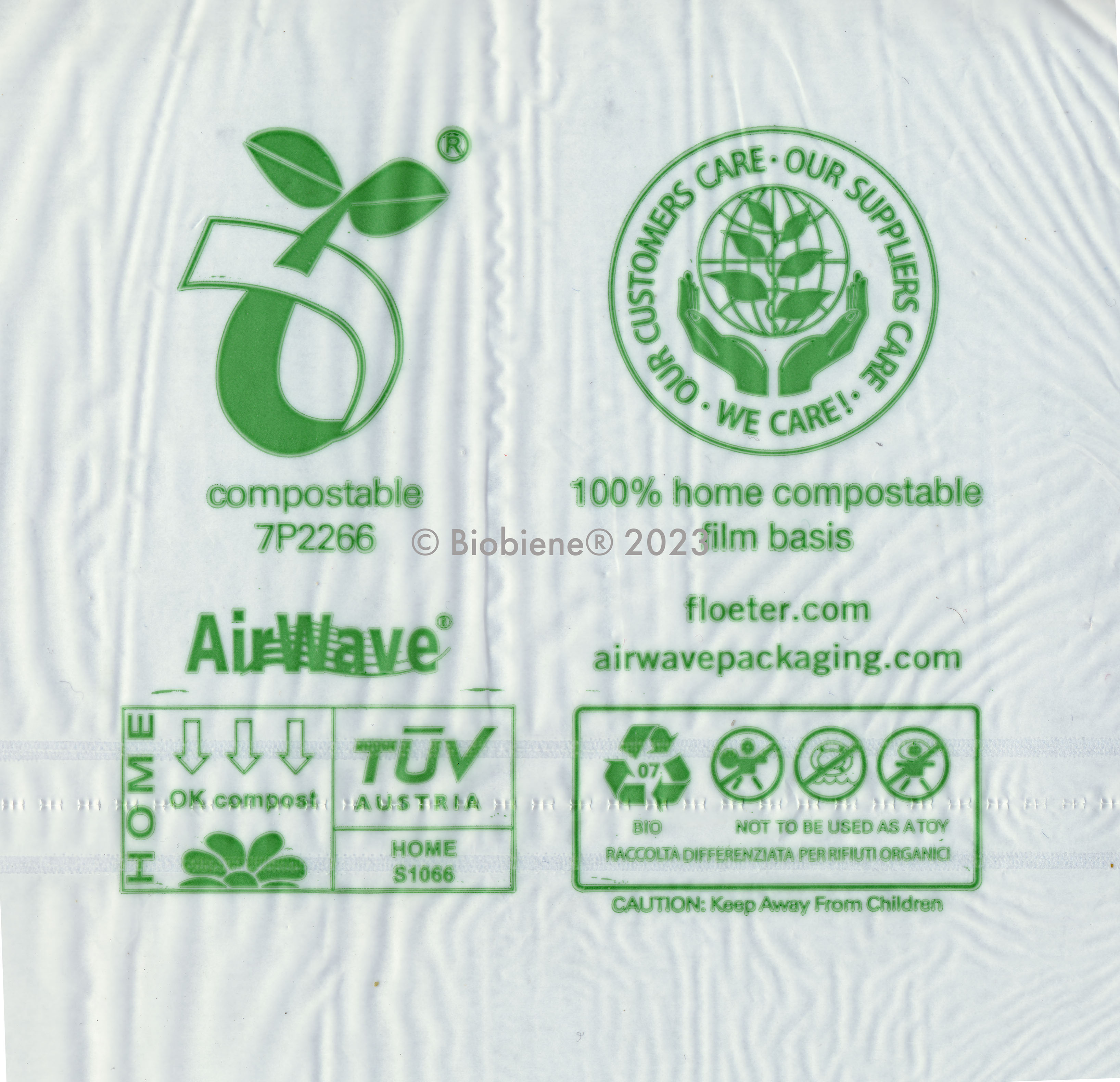 Reißnaht am Luftpolsterkissen kompostierbar