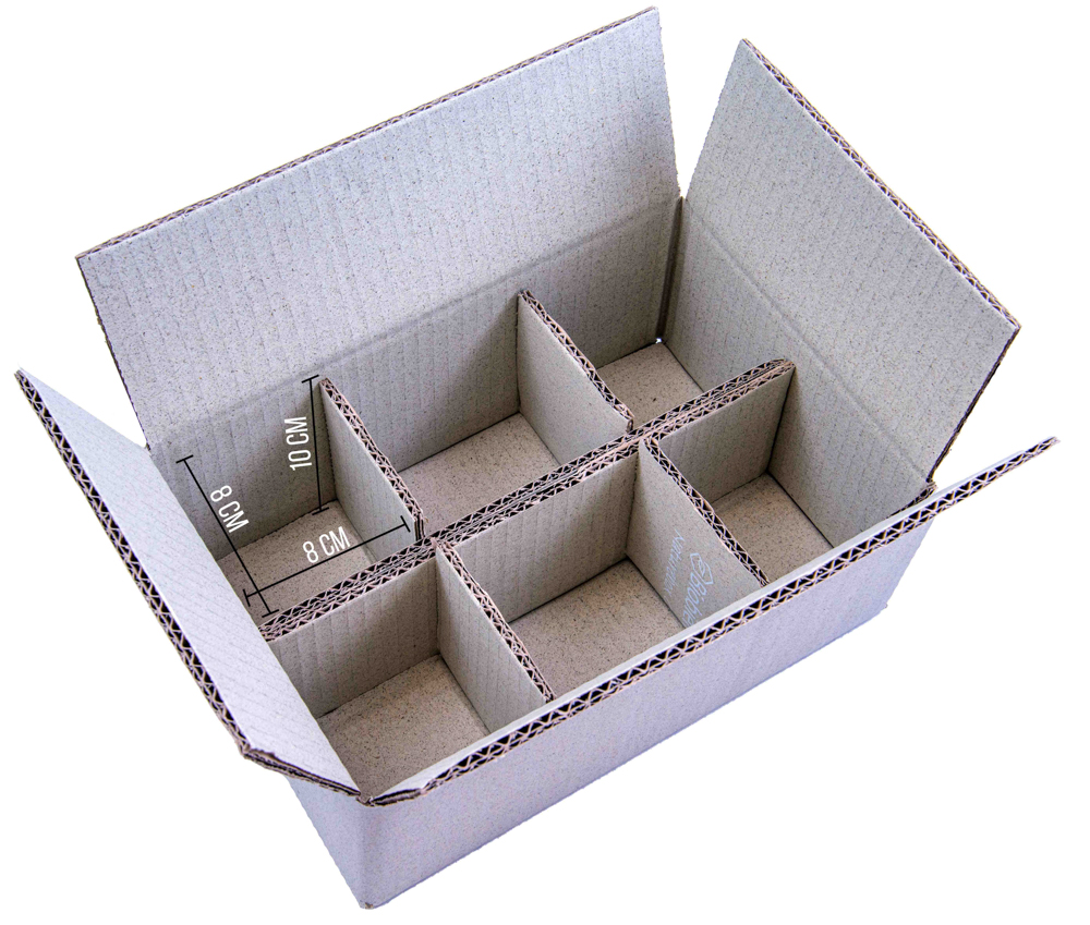 Naturebox® Blitzpack-Graskartons mit 6 Fachabteilungen 185x120x170mm