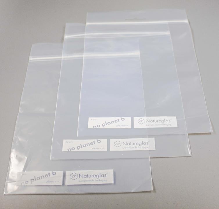 Natureglas® Verschlussbeutel Kompostierbare160x250mm Transparent mit Zip 40µ Stark