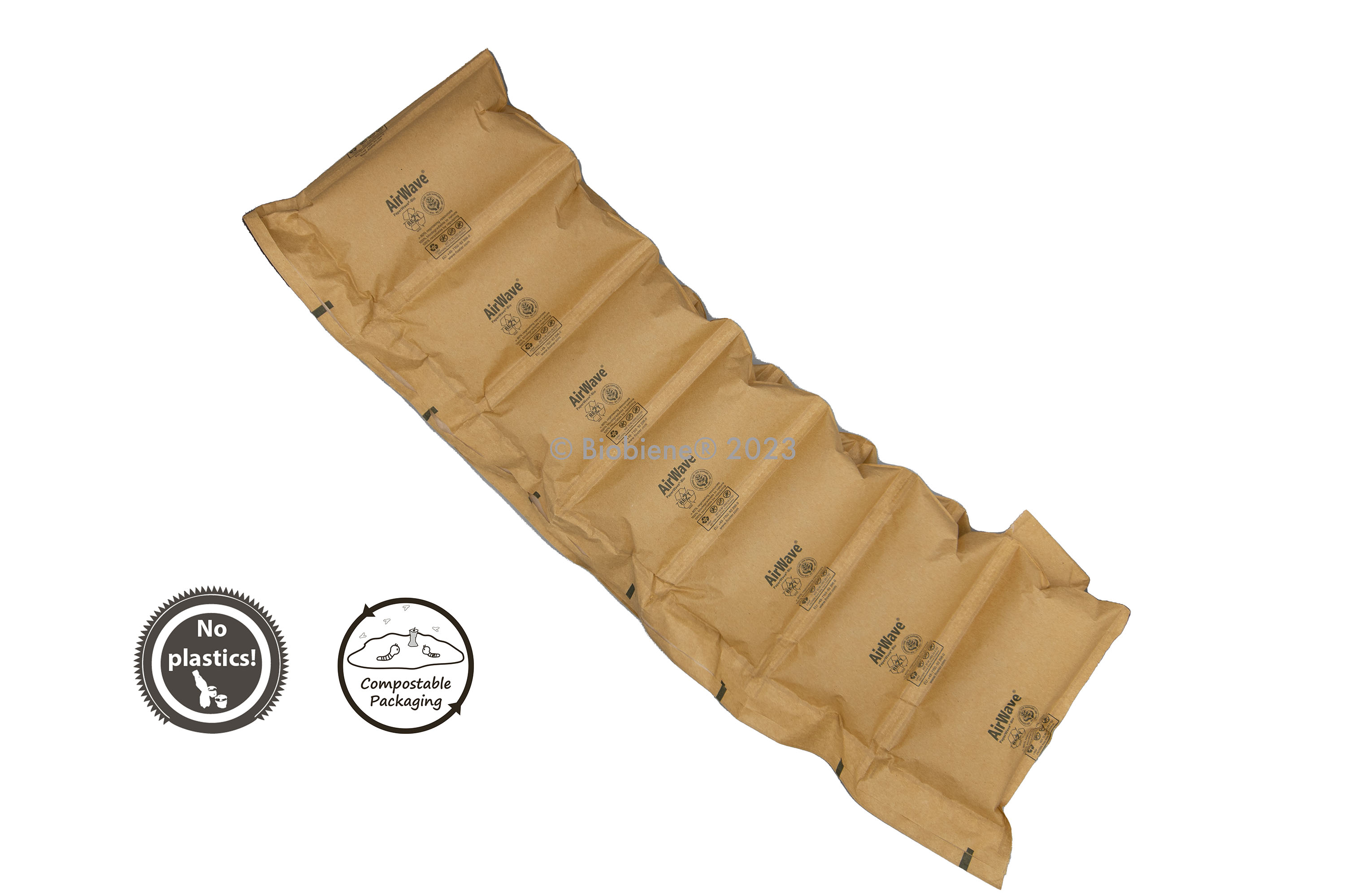 Seitenansicht Luftkissen-Kette aus Papier