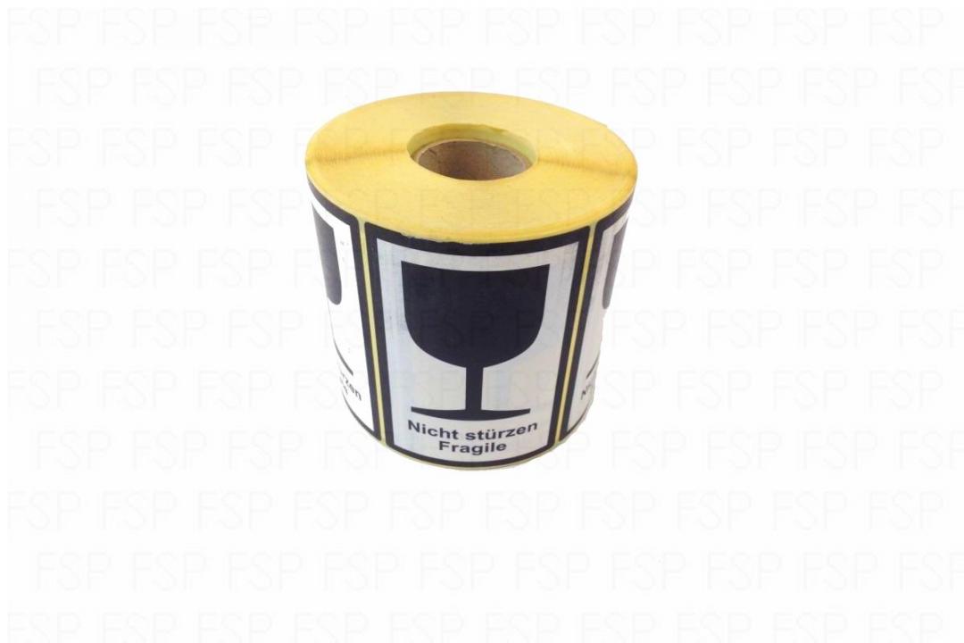 Versandetiketten Hinweisetikett Symbol "GLAS FRAGILE" 74x105mmm