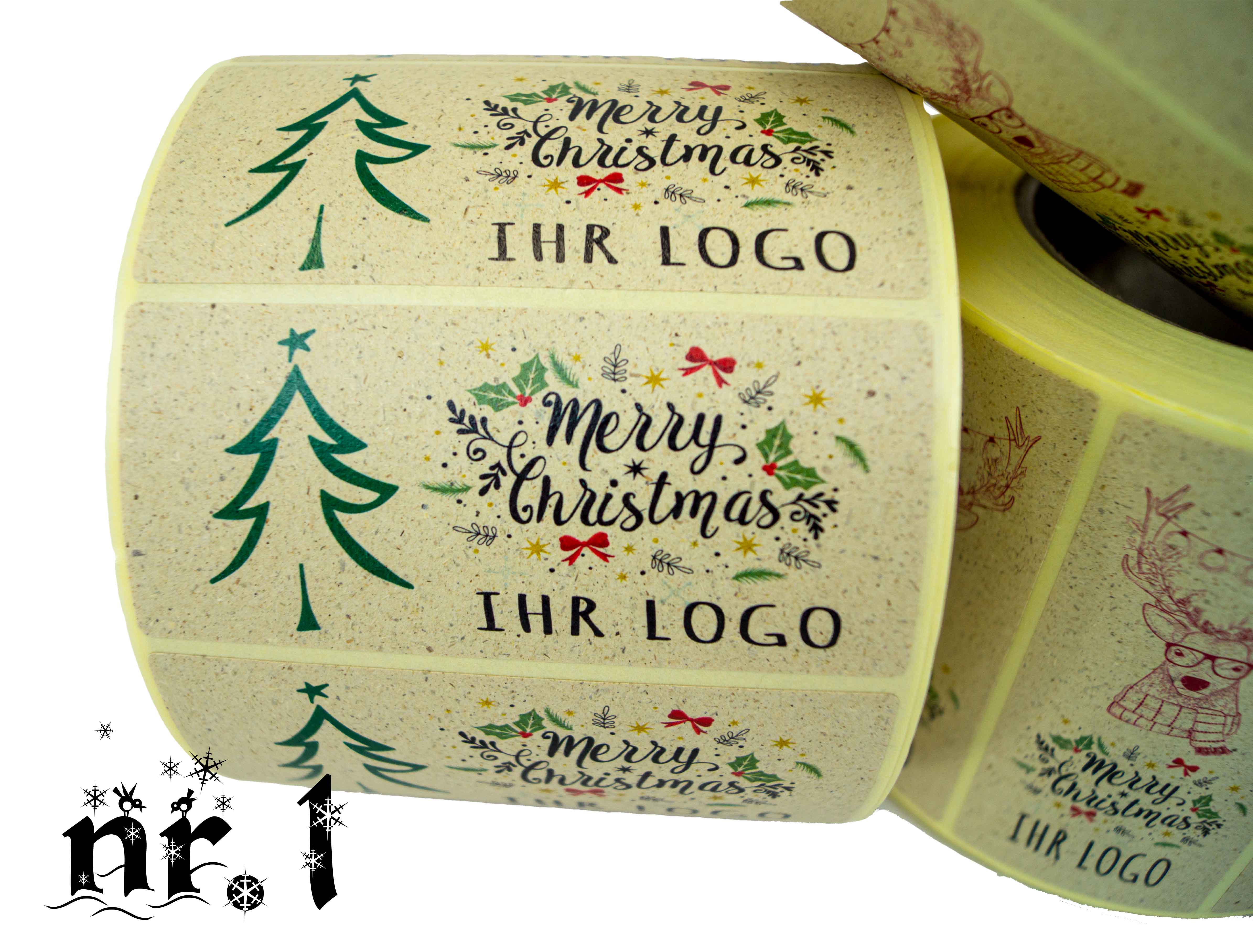 Weihnachtsetiketten - Muster 1