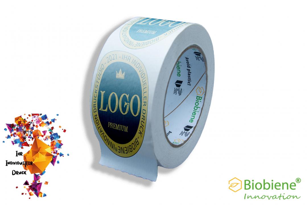 Bedrucktes Papierklebeband braun 50mm x 66m 2 farbig VE144