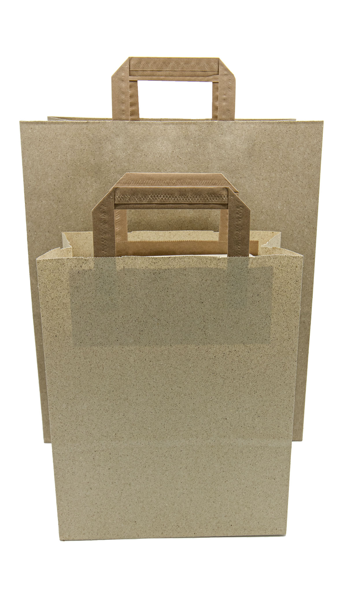 Größenvergleich Graspapier Tragetaschen mit Flachhenkeln