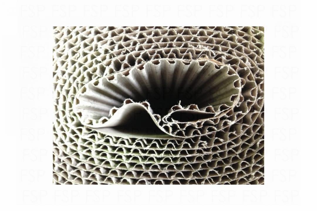 Rollenwellpappe mit offener Welle