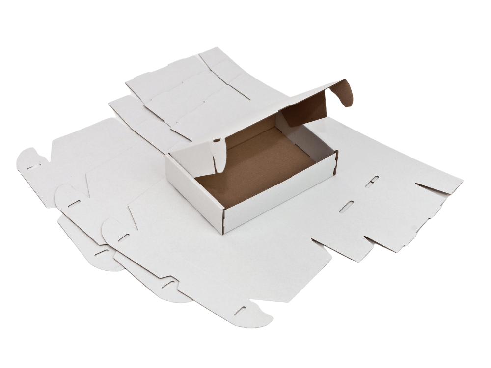 Kartons Verpackungsmaterial - kleine weiße Schachteln