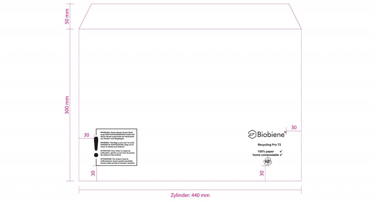 Abmessung Papier-Versandtasche Recycling PRO-T2
